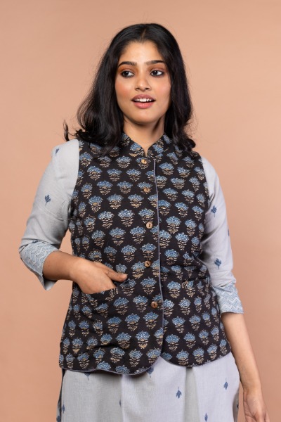 black-ajrakh-sleeveless-jacket-jk-sl-0002