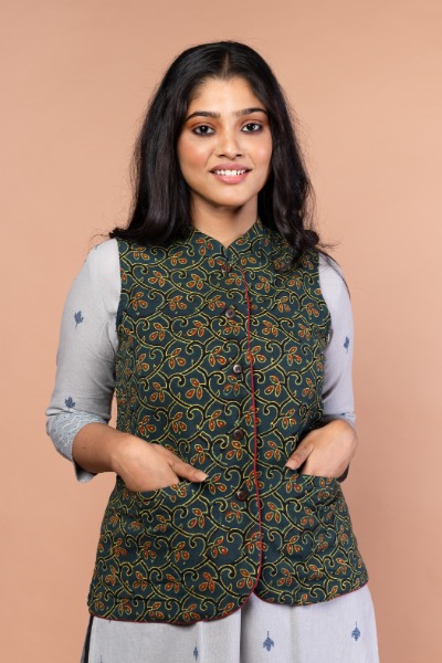 green-ajrak-sleeveless-jacket-jk-sl-0007