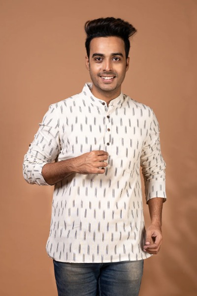 white-ikkat-short-kurta-for-men-mn-sk-0012