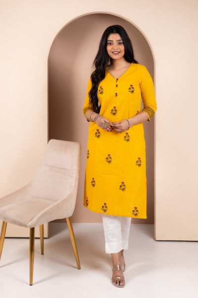 yellow-block-printed-cotton-kurta-kr-sl-pr-0060