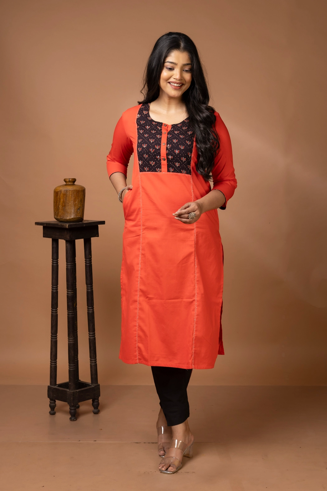 deep-pink-hand-block-printed-cotton-kurta-kr-sl-0026
