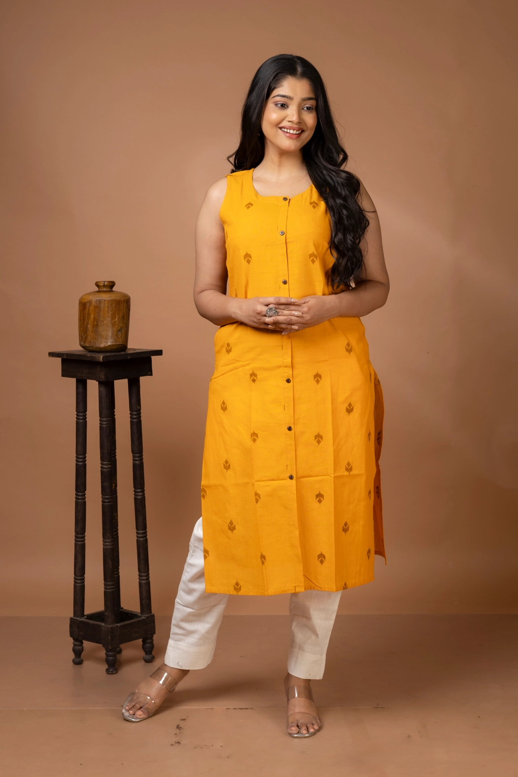 yellow-handloom-cotton-sleeveless-kurta-kr-sl-0032