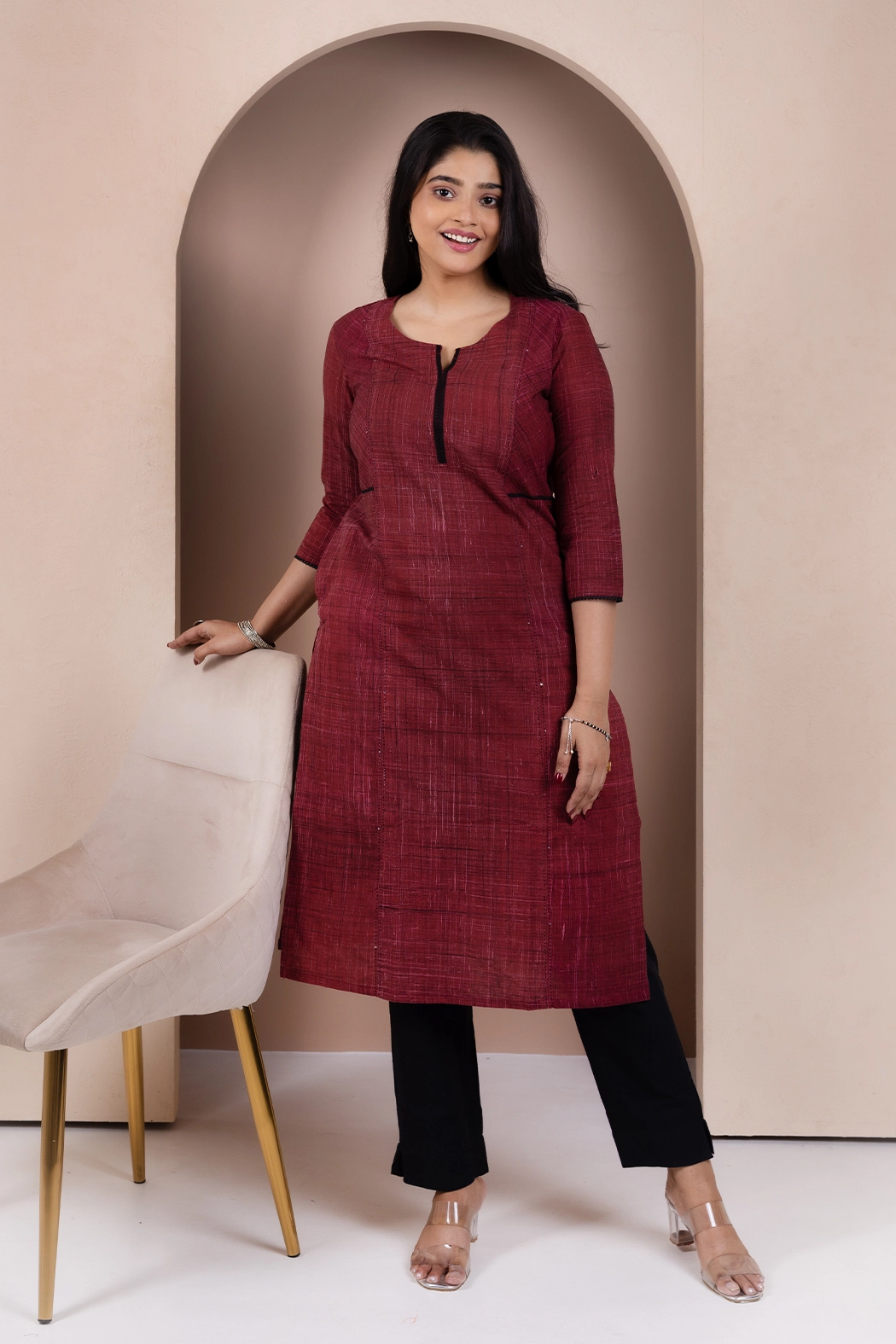 red-brushing-cotton-kurta-kr-sl-pr-0057