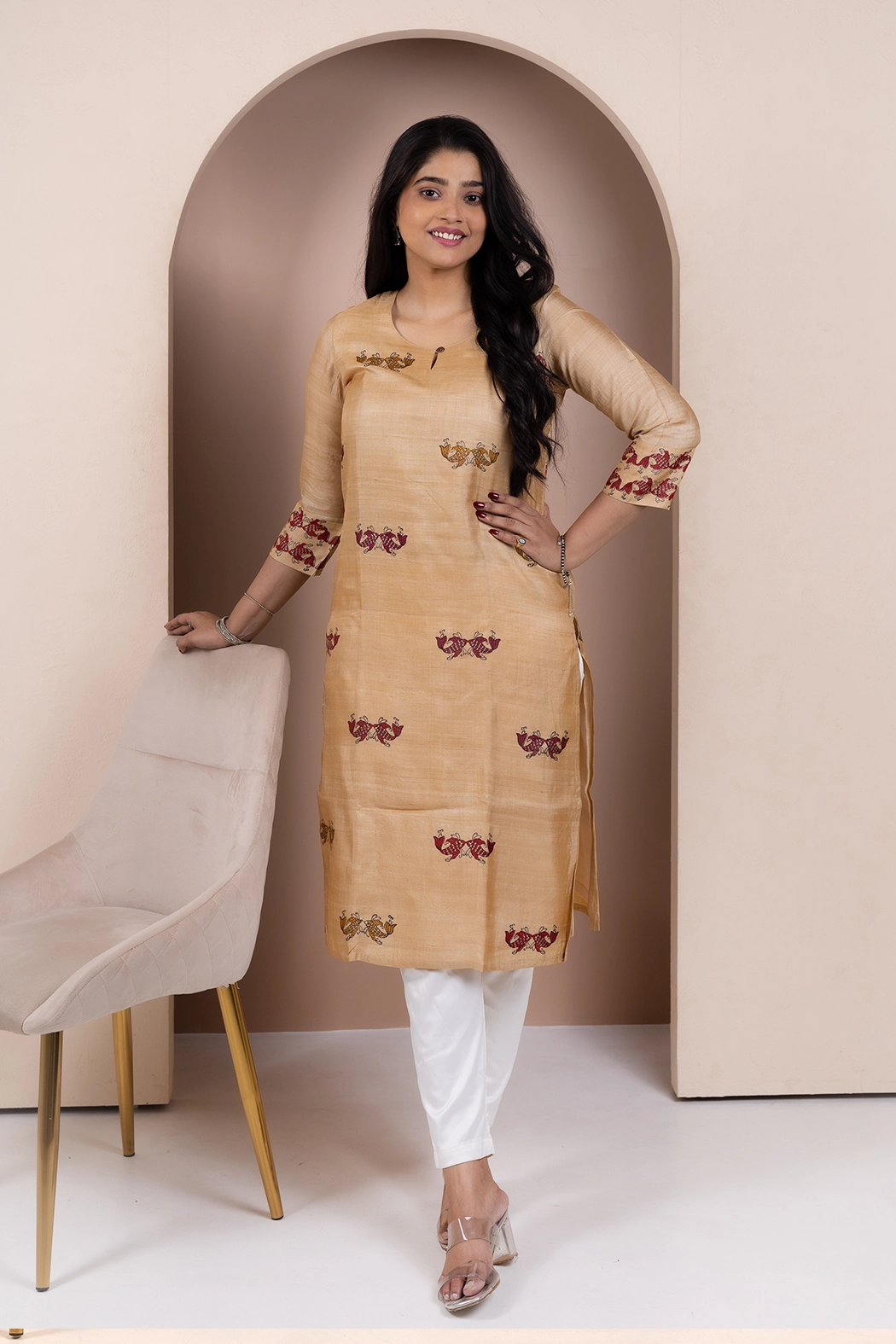 hand-block-printed-tussar-silk-kurta-kr-ts-0075