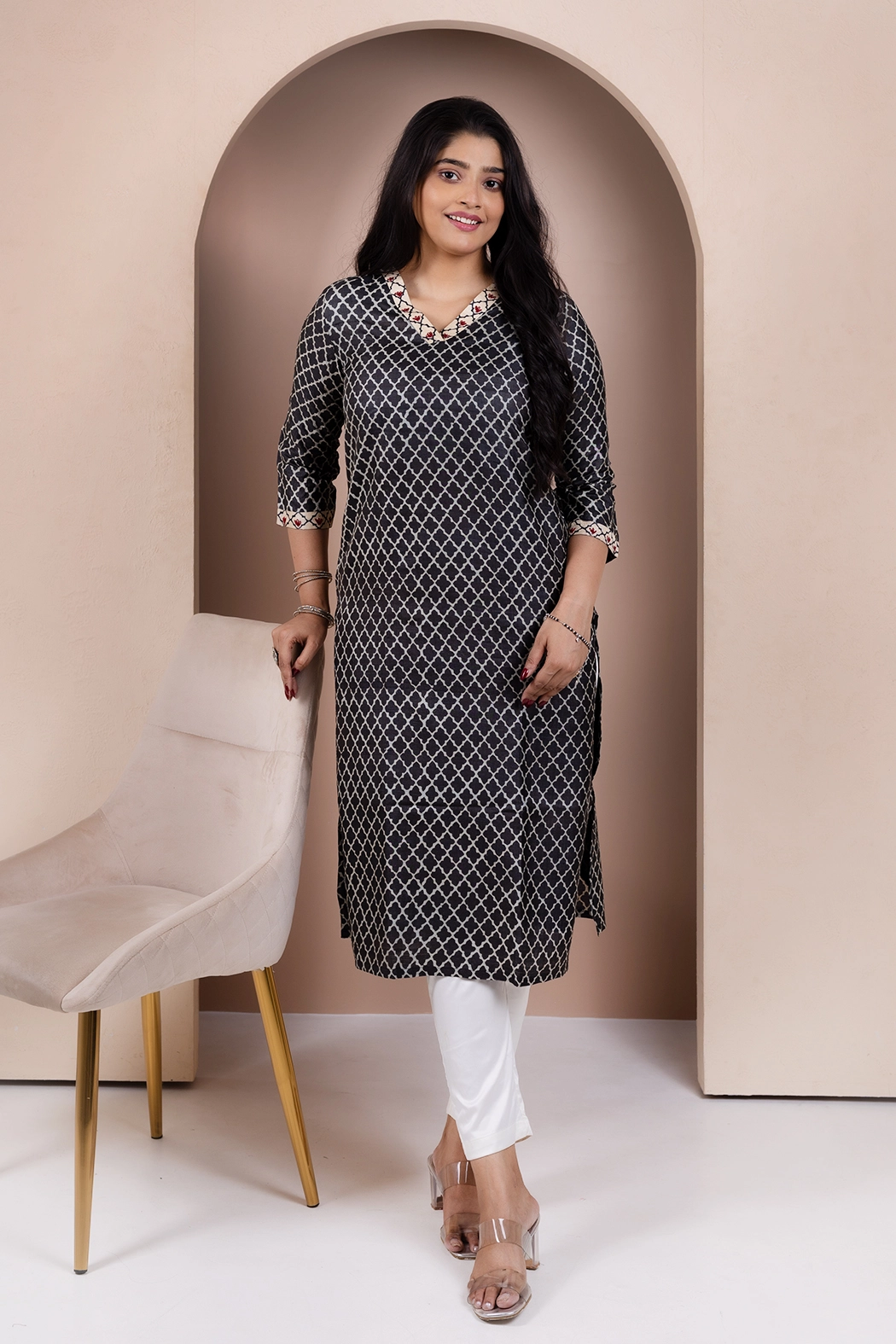 black-v-neck-tussar-silk-kurta-kr-ts-0074