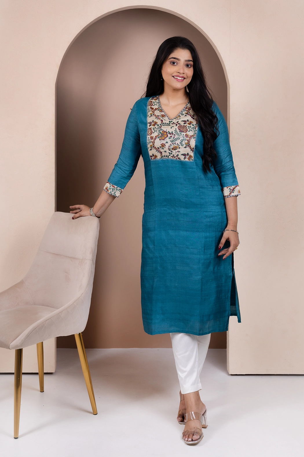 v-neck-tussar-kurti-kr-ts-0077