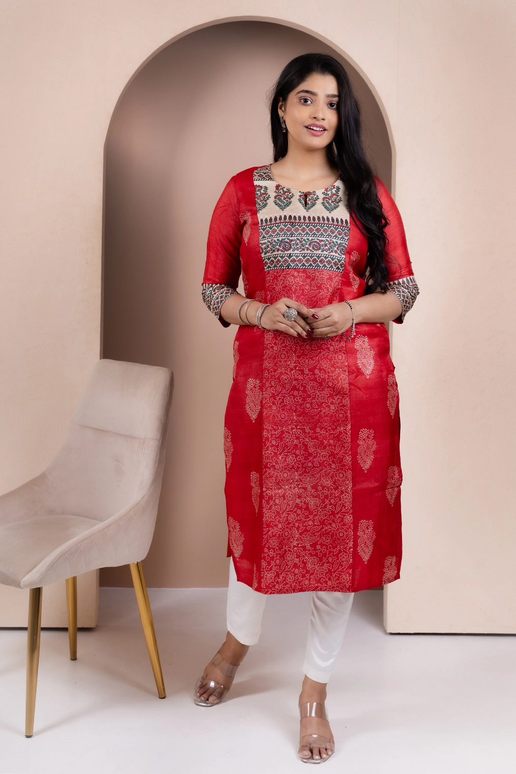red-tussar-silk-kurta-kr-ts-0068