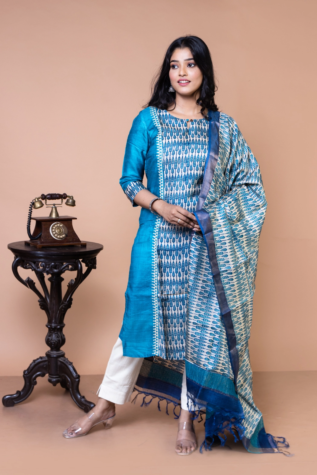 blue-and-white-tussar-silk-kurti-ts-kr-0022