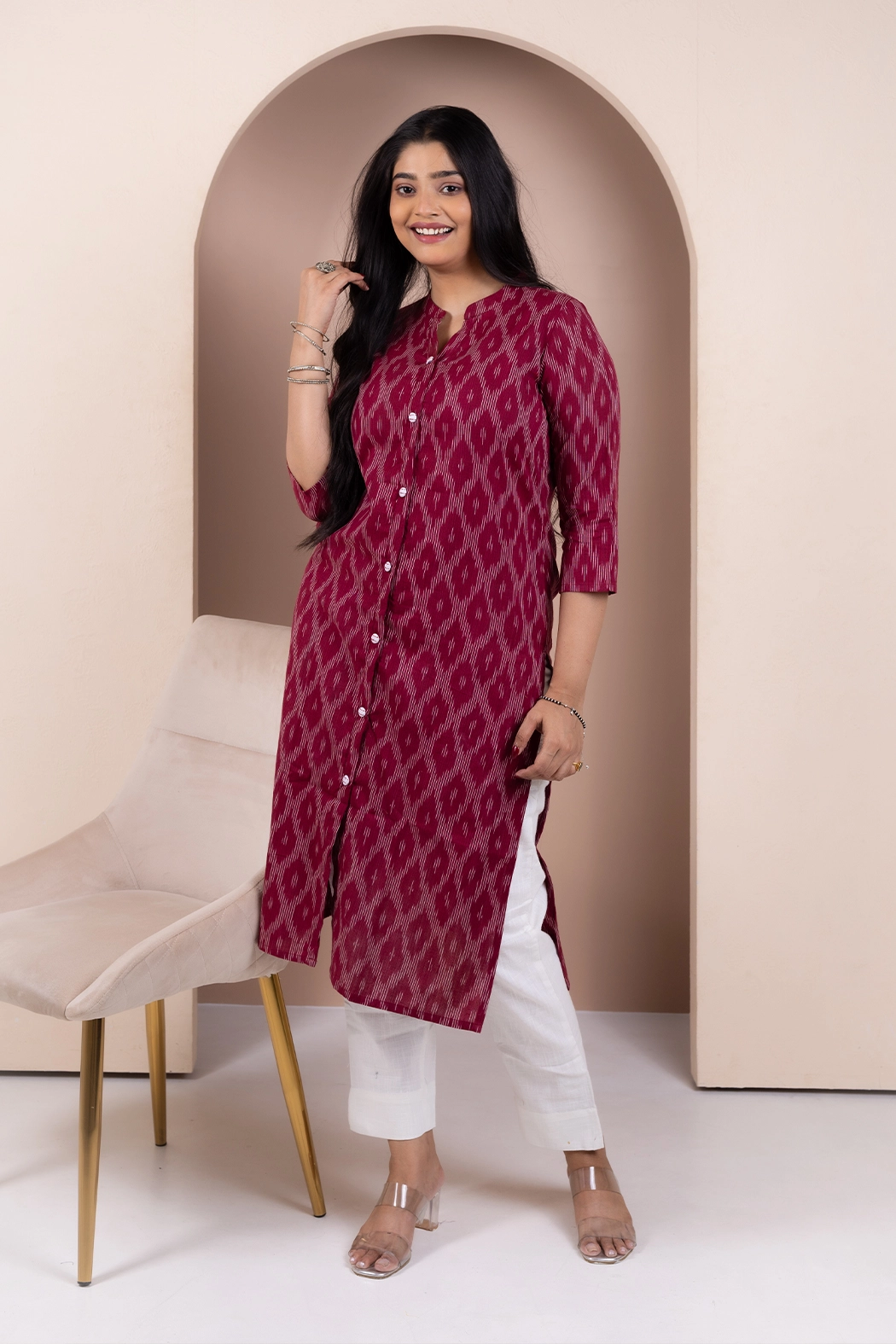 maroon-ikkat-kurta-kr-ik-0040
