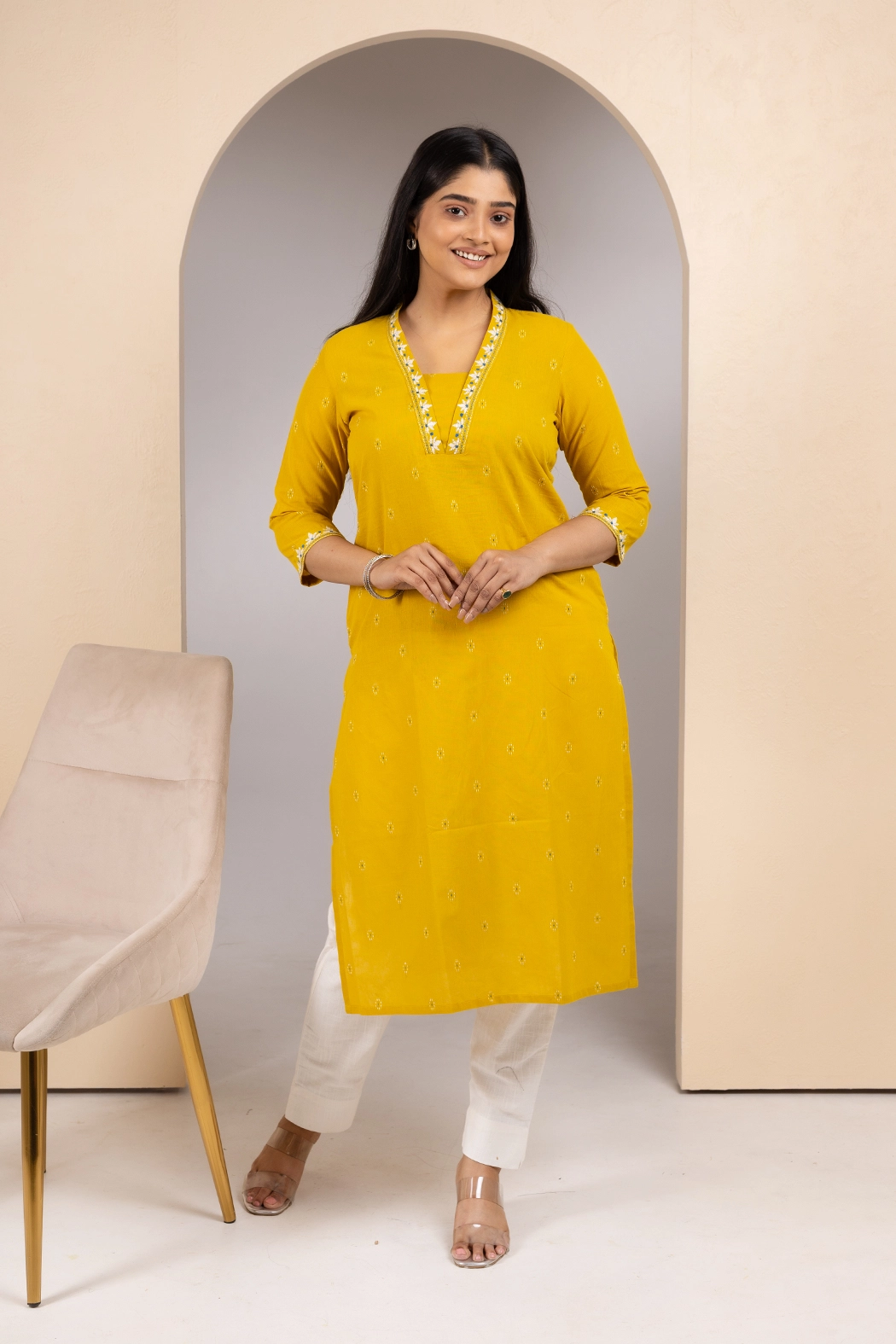 yellow-kimono-neck-cotton-kurta-kr-sl-pr-0078