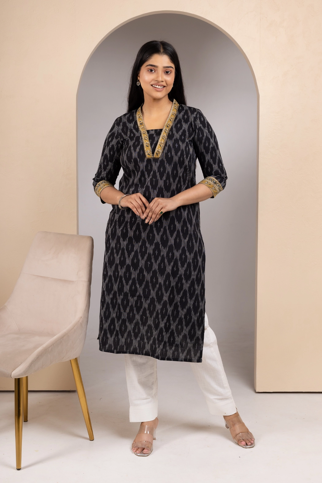 kimono-neck-black-ikkat-kurta-kr-ik-0046