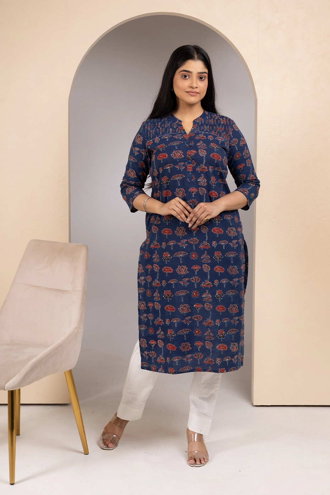 blue-ajrakh-cotton-kurta-kr-aj-0058