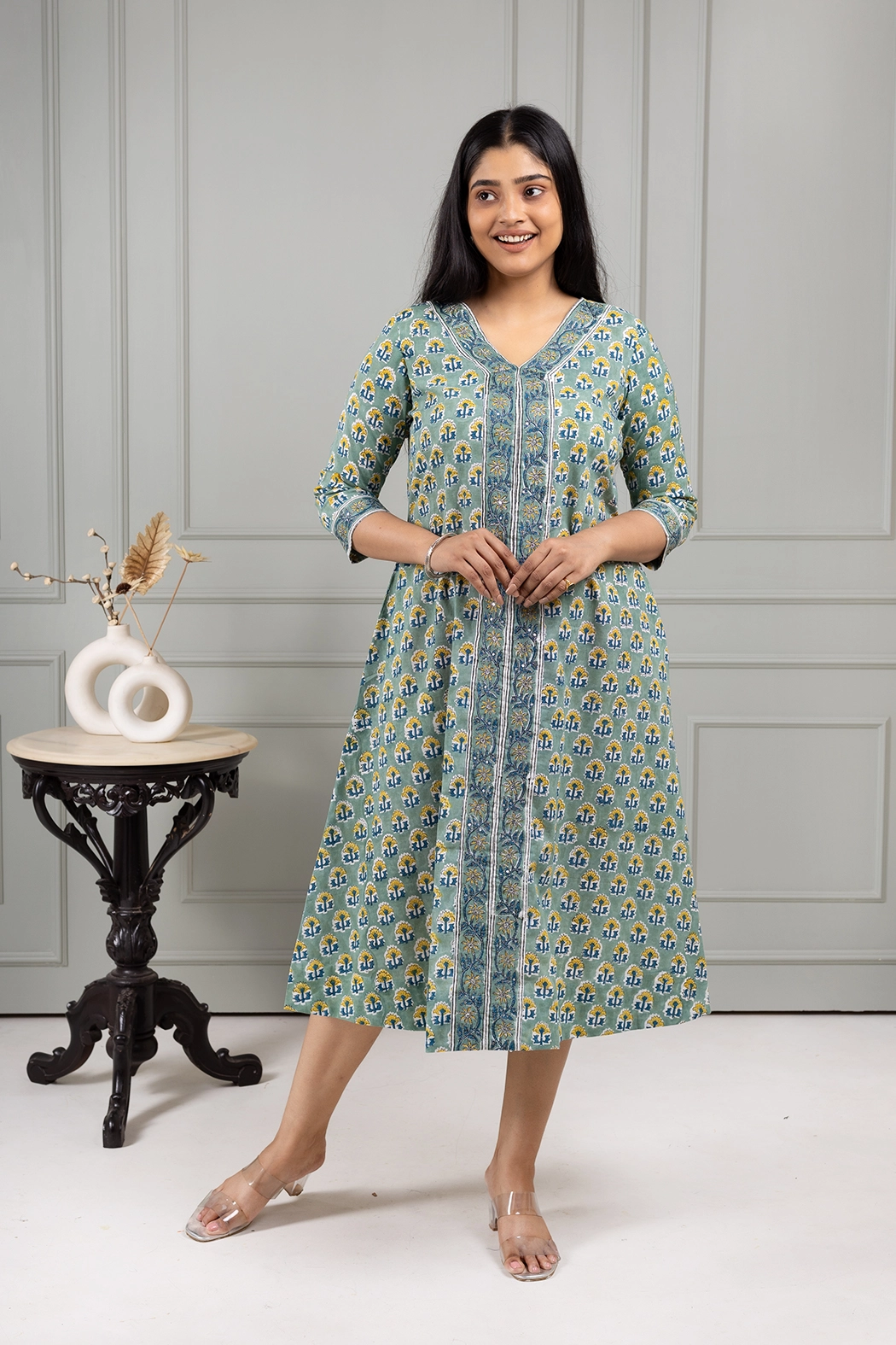 v-neck-green-bagru-cotton-dress-dr-bg-0014