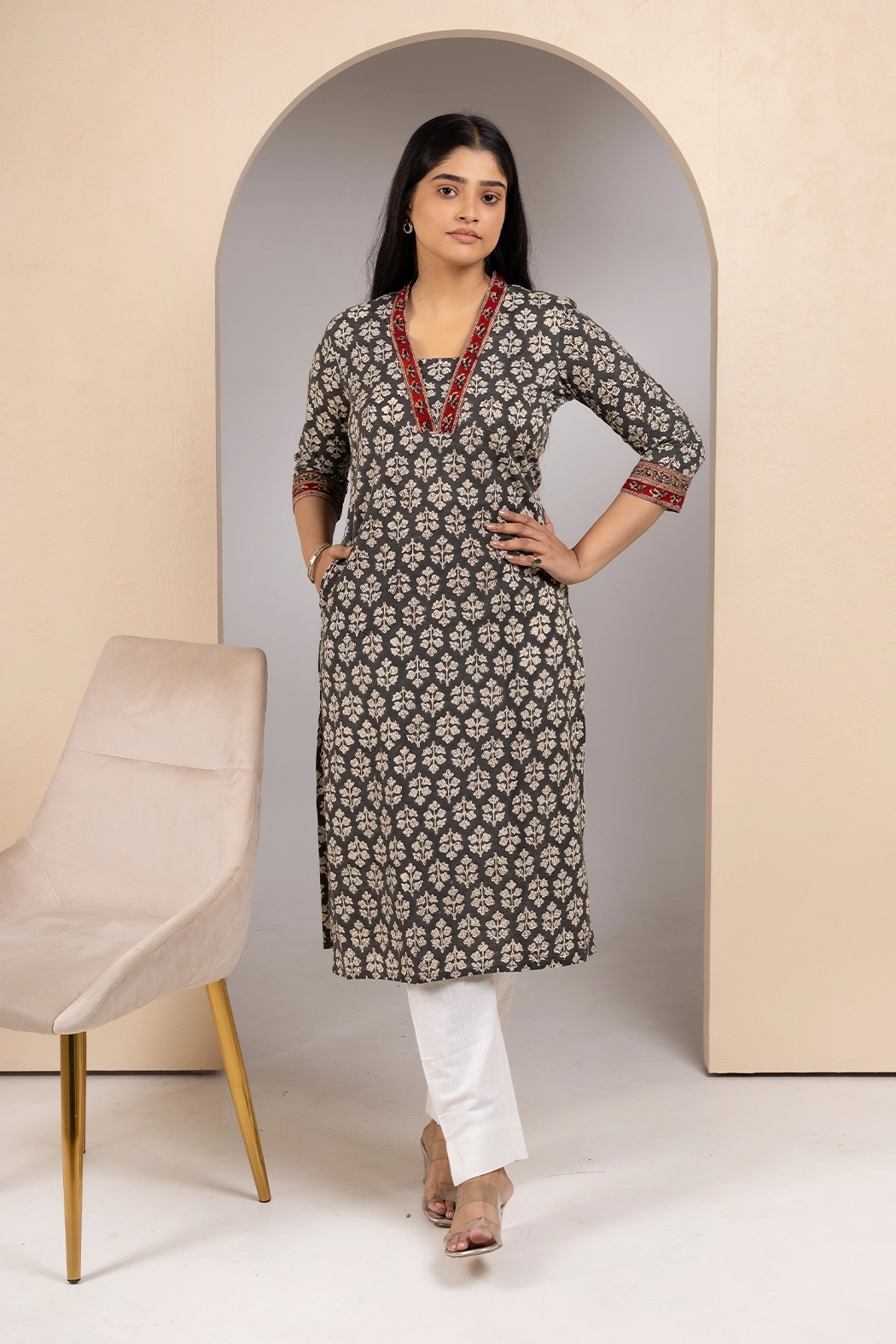 kimono-neck-bagru-cotton-kurta-kr-bg-0093