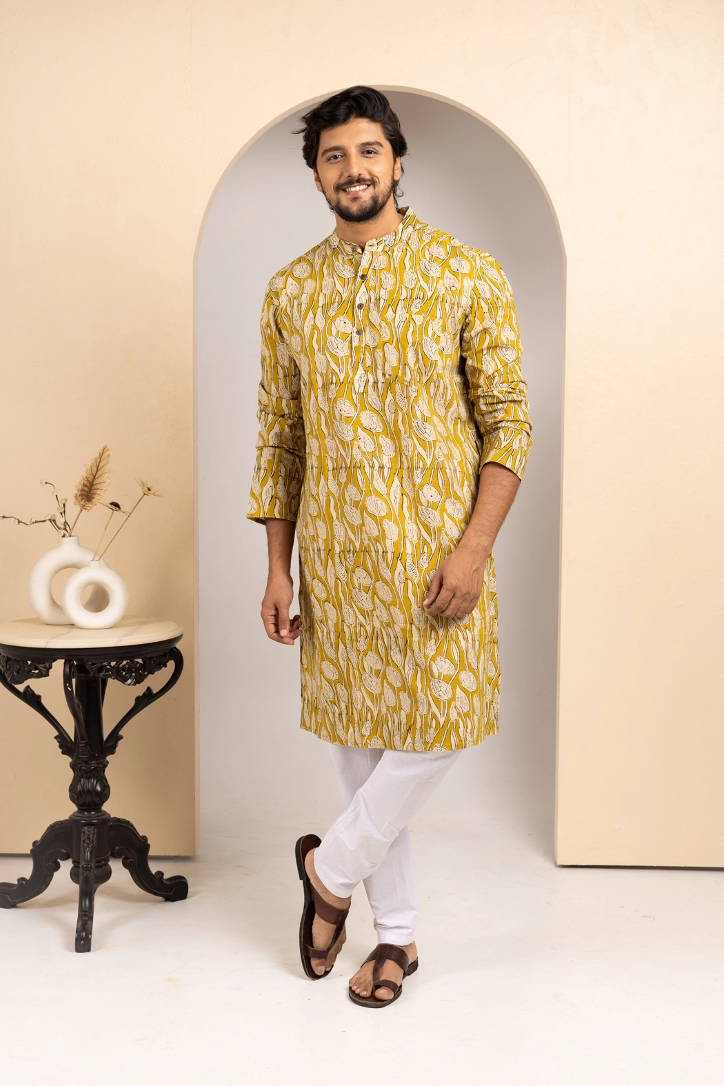 yellow-bagru-mens-long-kurta-mn-lk-0045