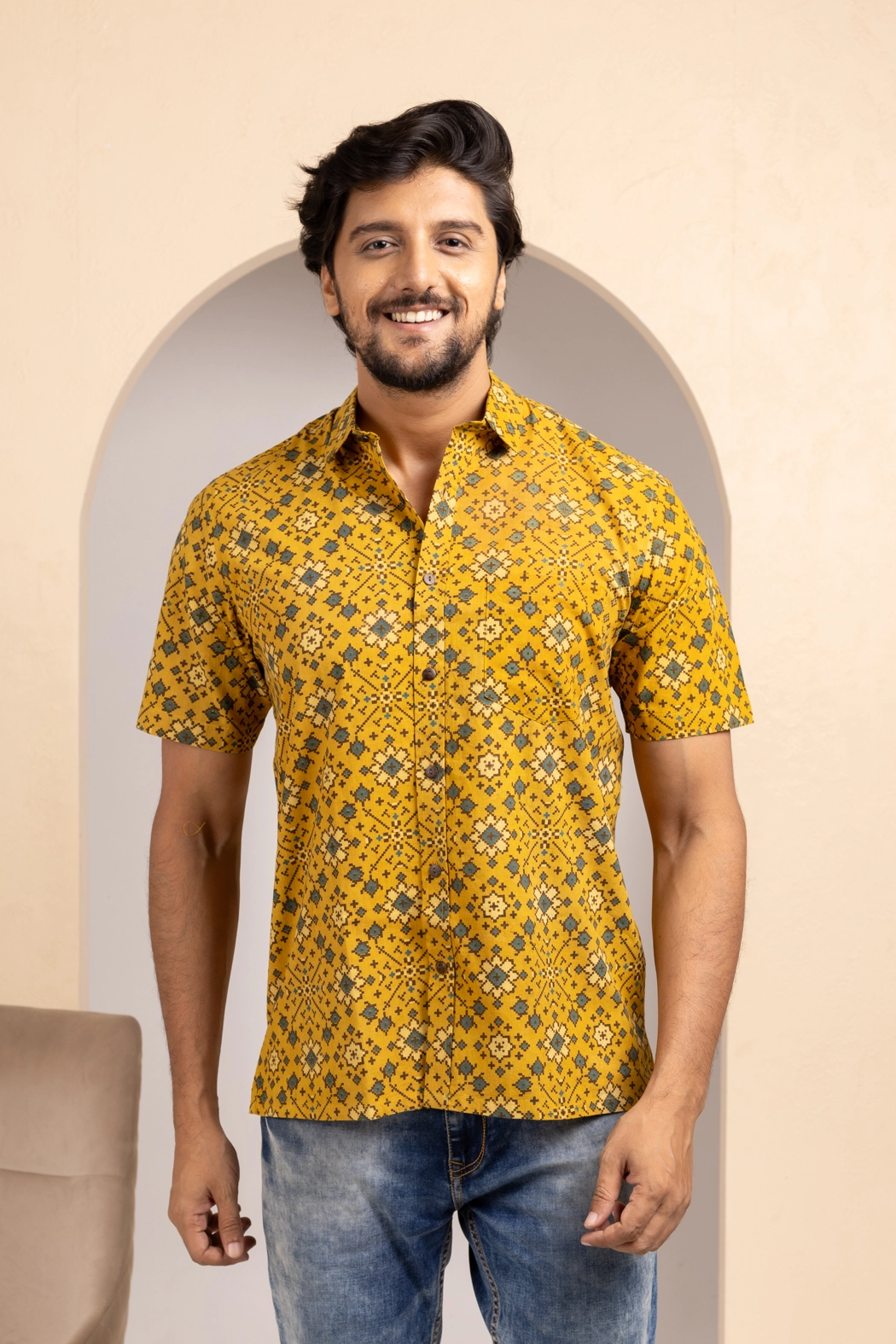 yellow-ajrakh-mens-half-shirt-mn-st-0152