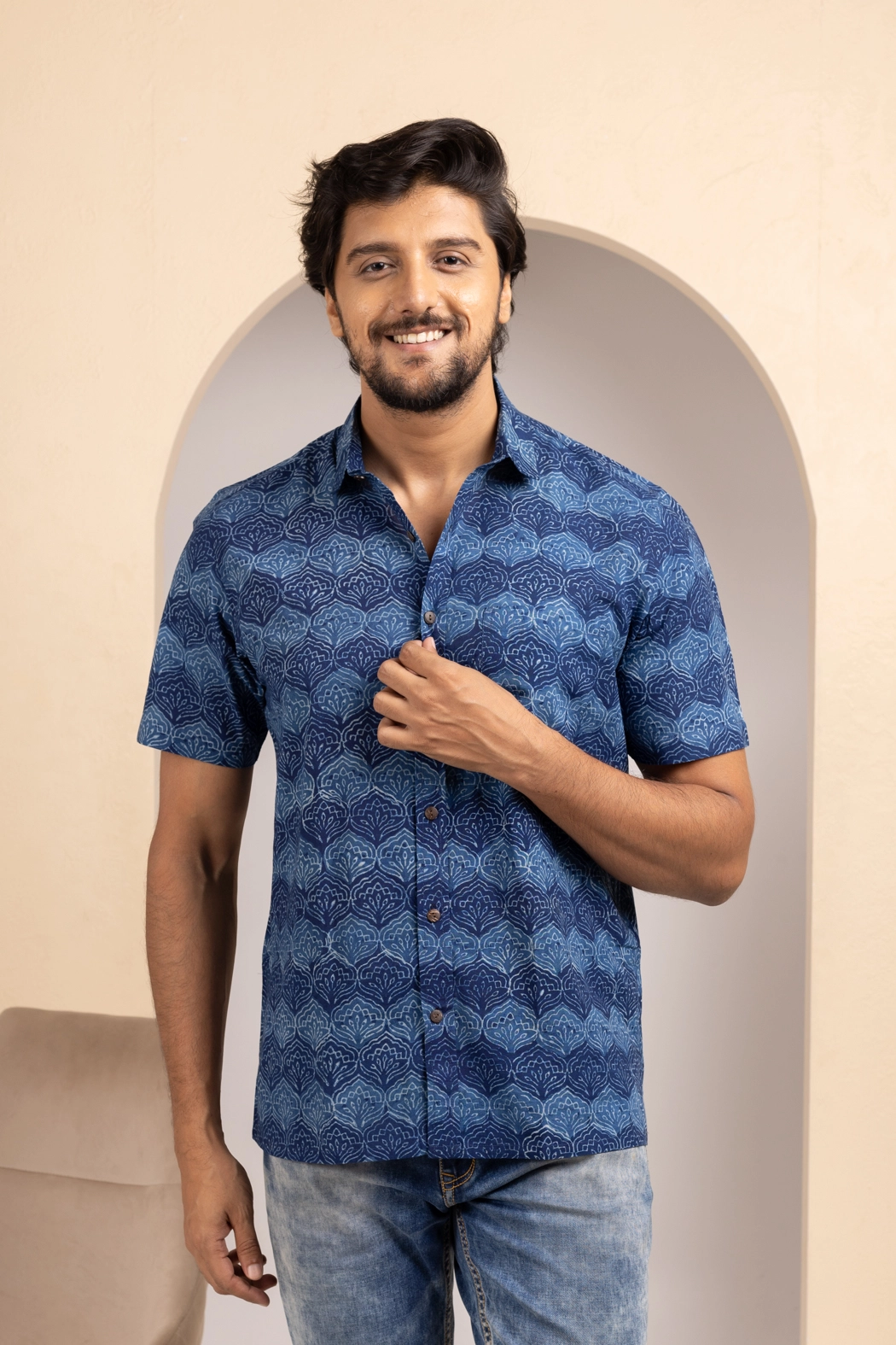 blue-hand-block-printed-mens-half-shirt-mn-st-0153