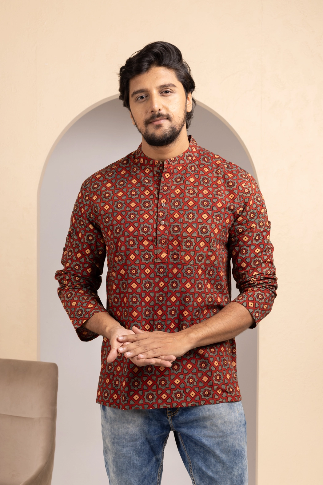 ajrakh-hand-block-printed-cotton-short-kurta-for-men-mn-sk-0028