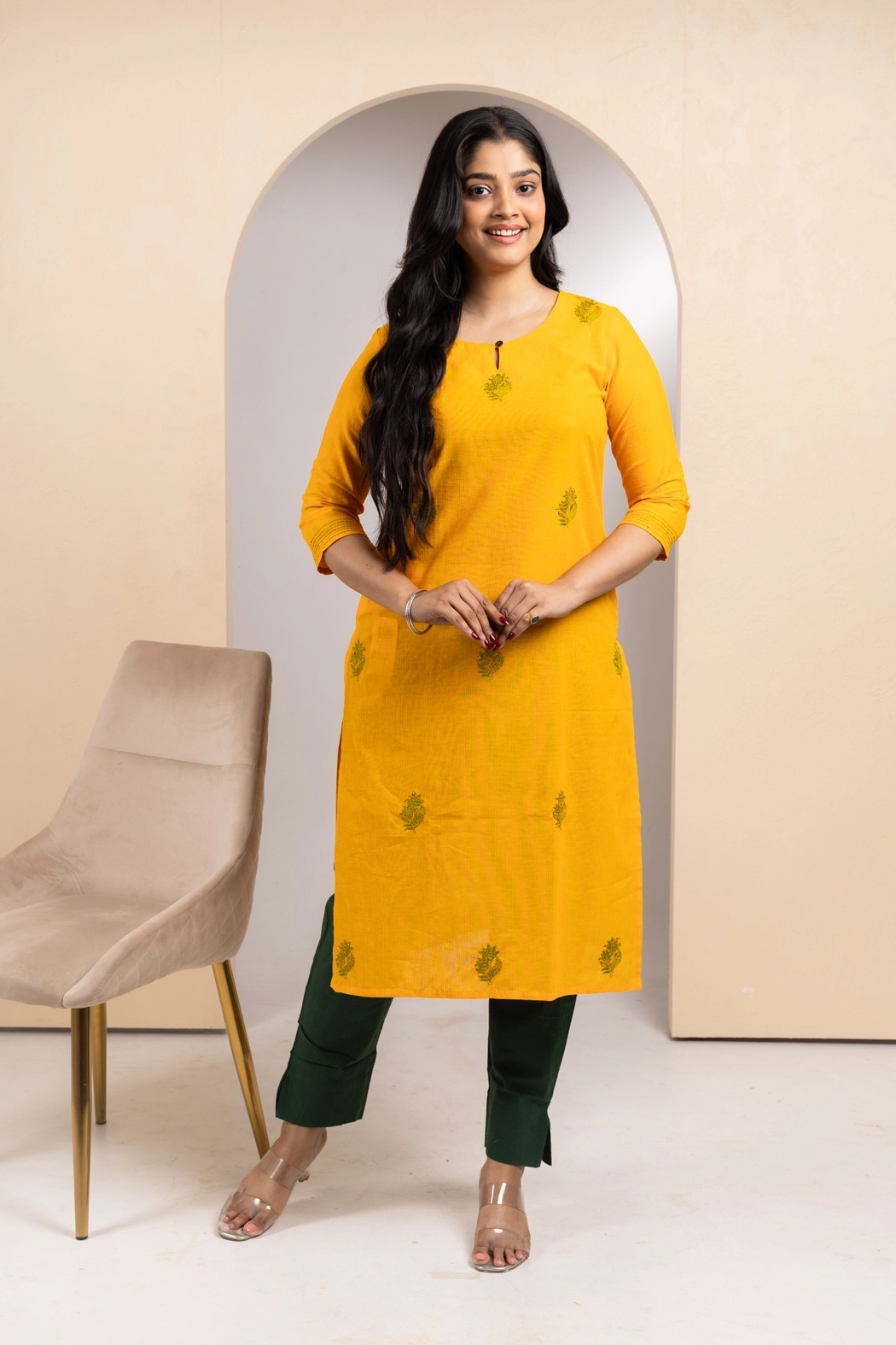 yellow-cotton-kurta-kr-sl-0053