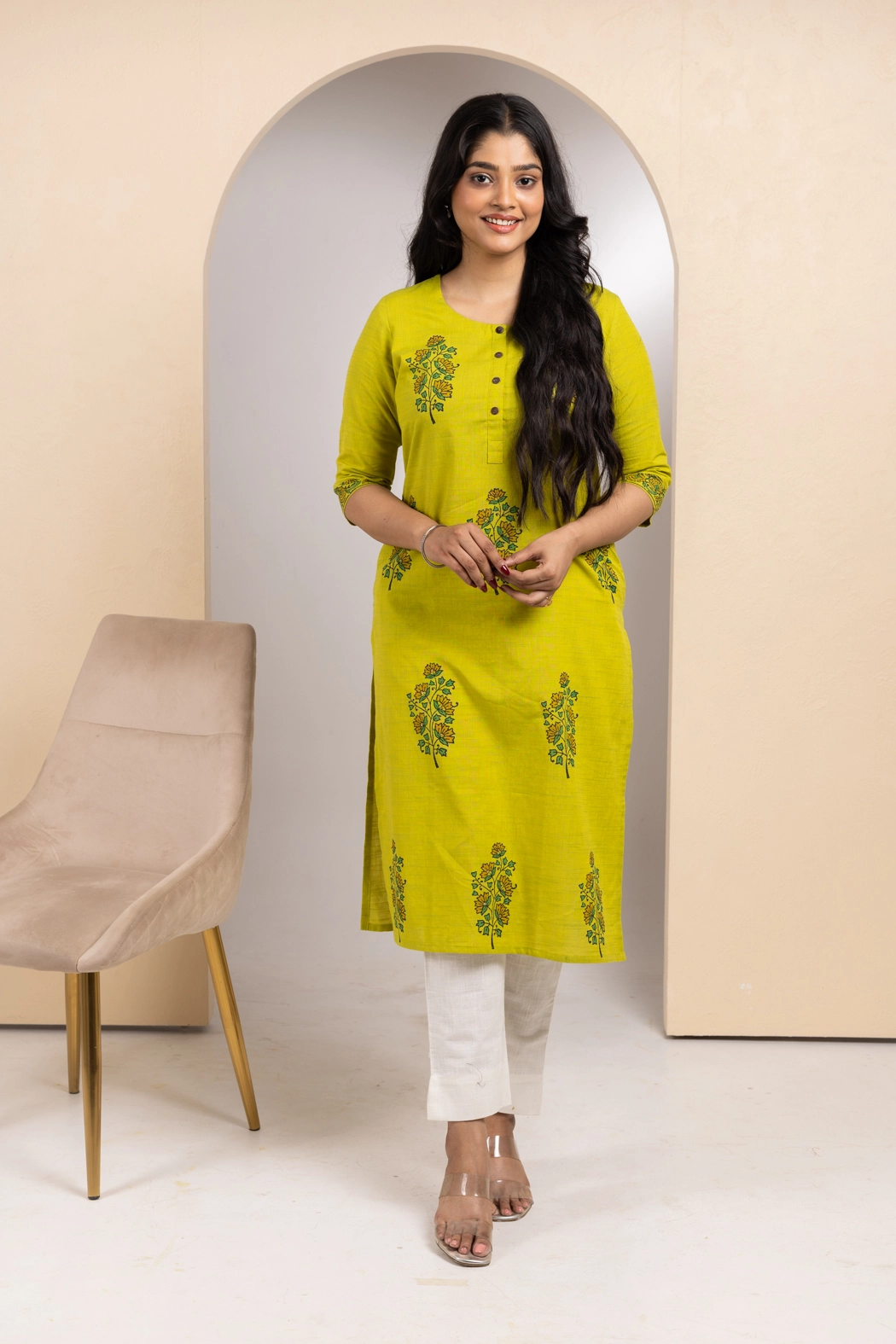 lime-green-block-printed-cotton-kurta-kr-sl-pr-0091
