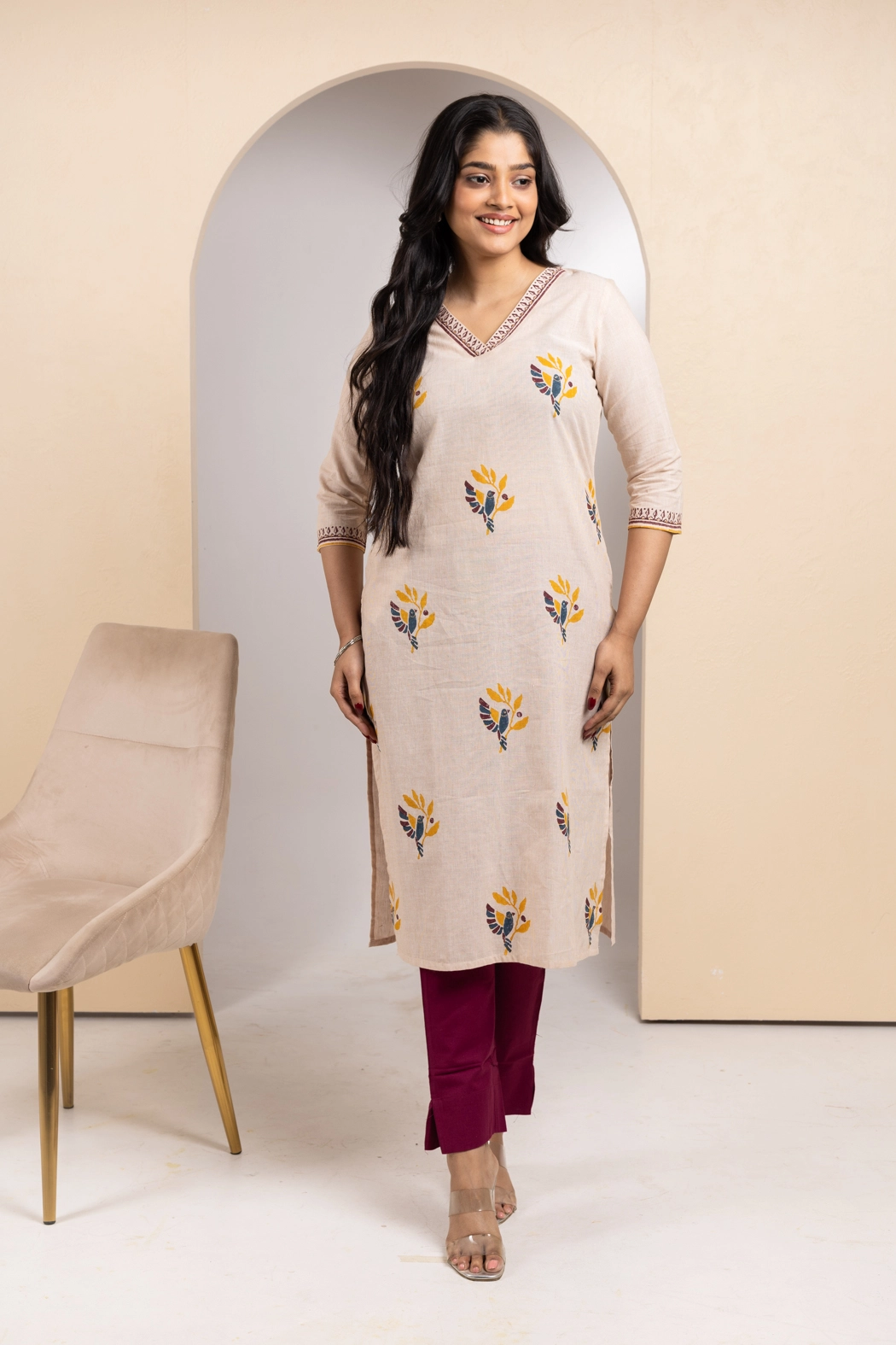 v-neck-cotton-block-printed-kurta-kr-sl-pr-0094