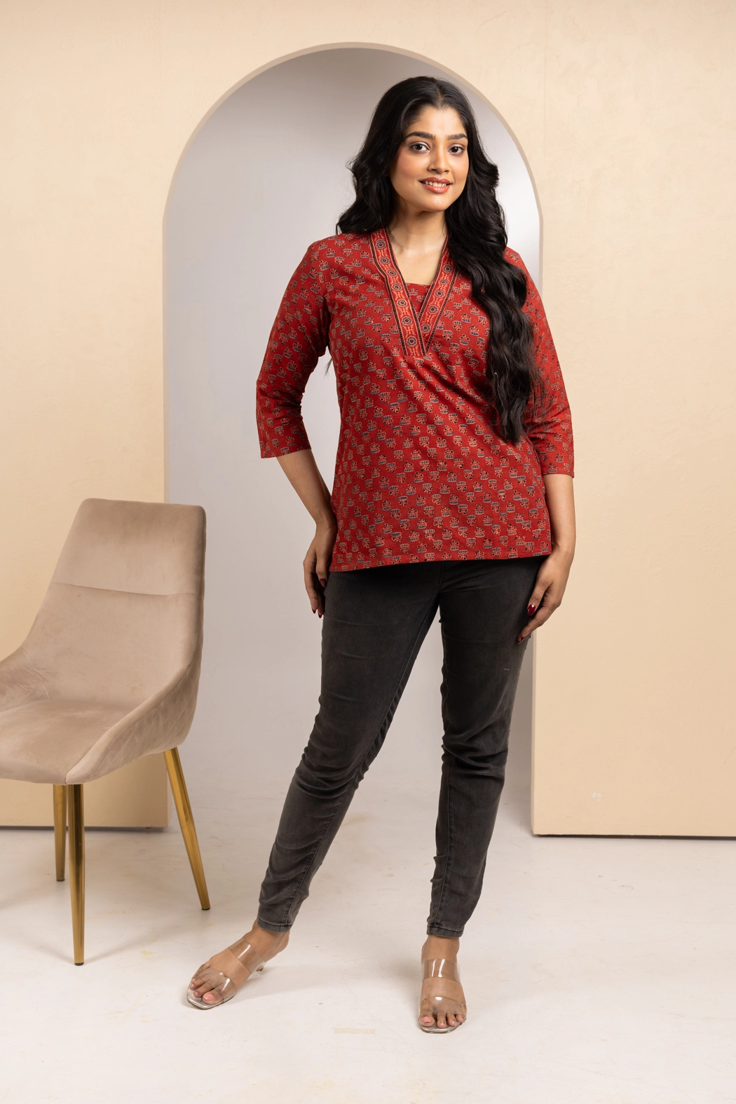 red-ajrakh-kimono-neck-short-top-tp-aj-0011