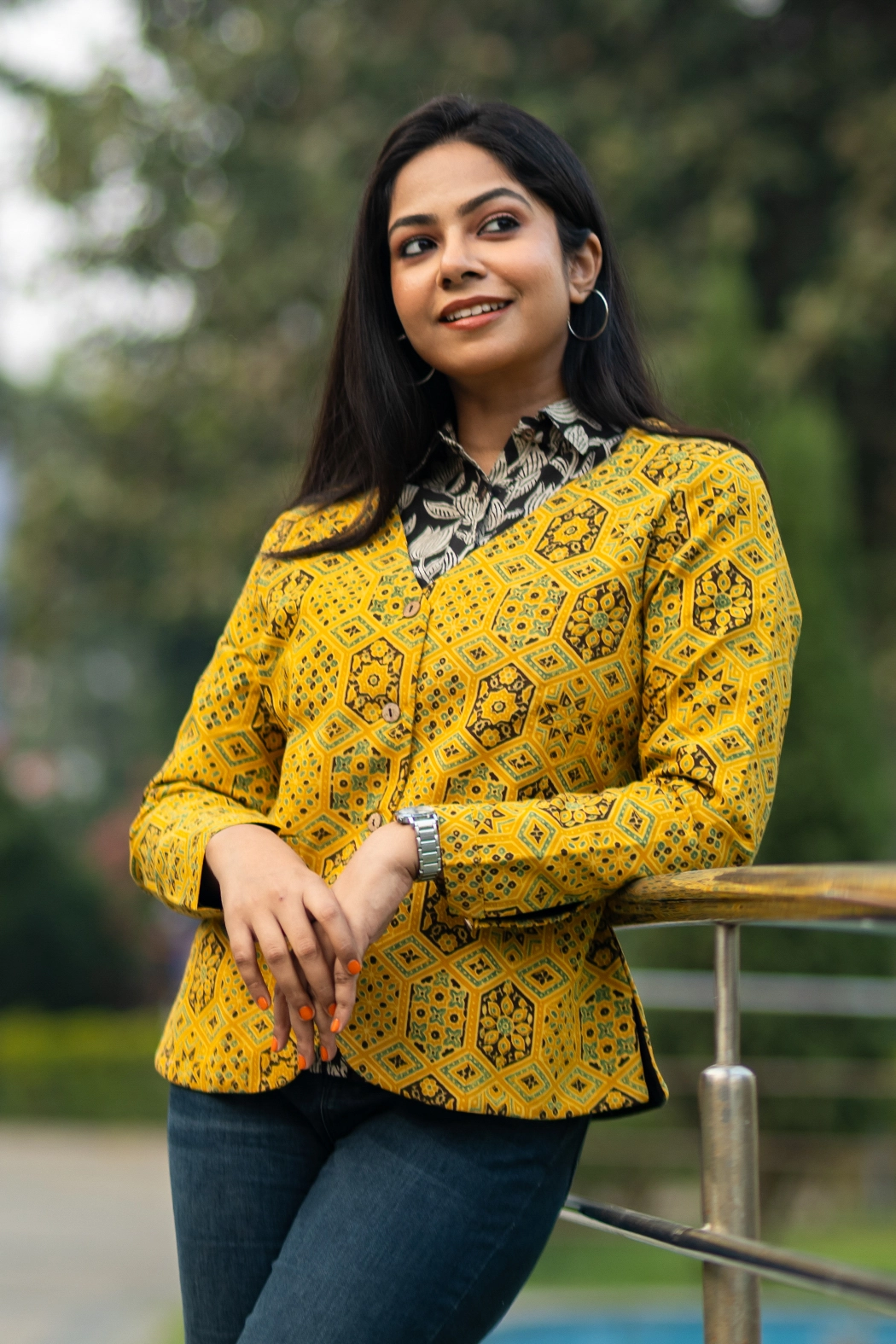 yellow-ajrakh-cotton-full-sleeves-jacket-jk-fs-0009