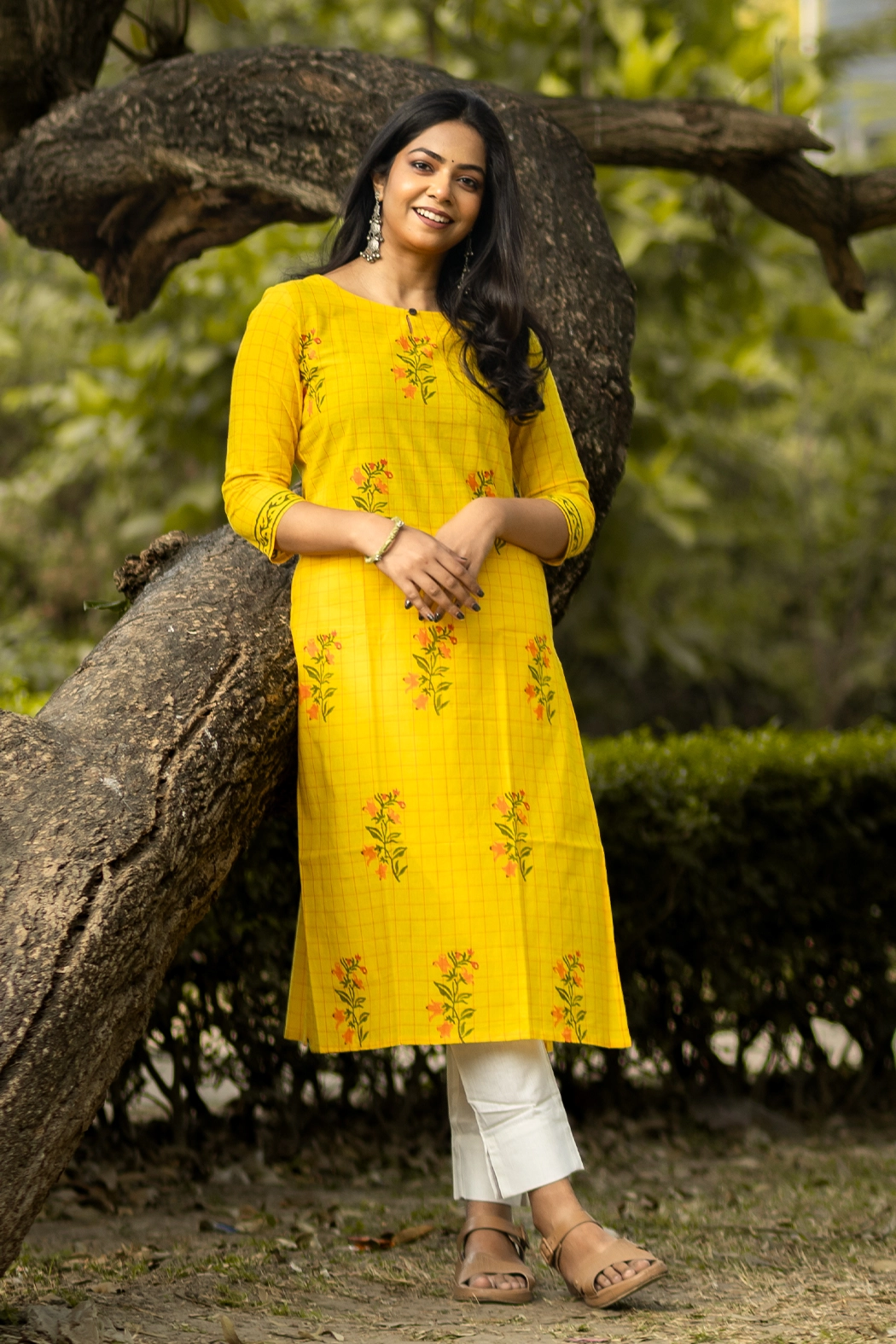 yellow-block-printed-cotton-kurti-kr-sl-0110
