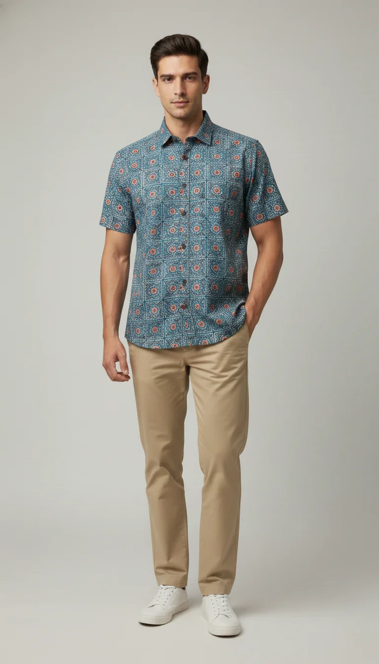 ajrakh-blue-mens-half-shirt-mn-st-0159