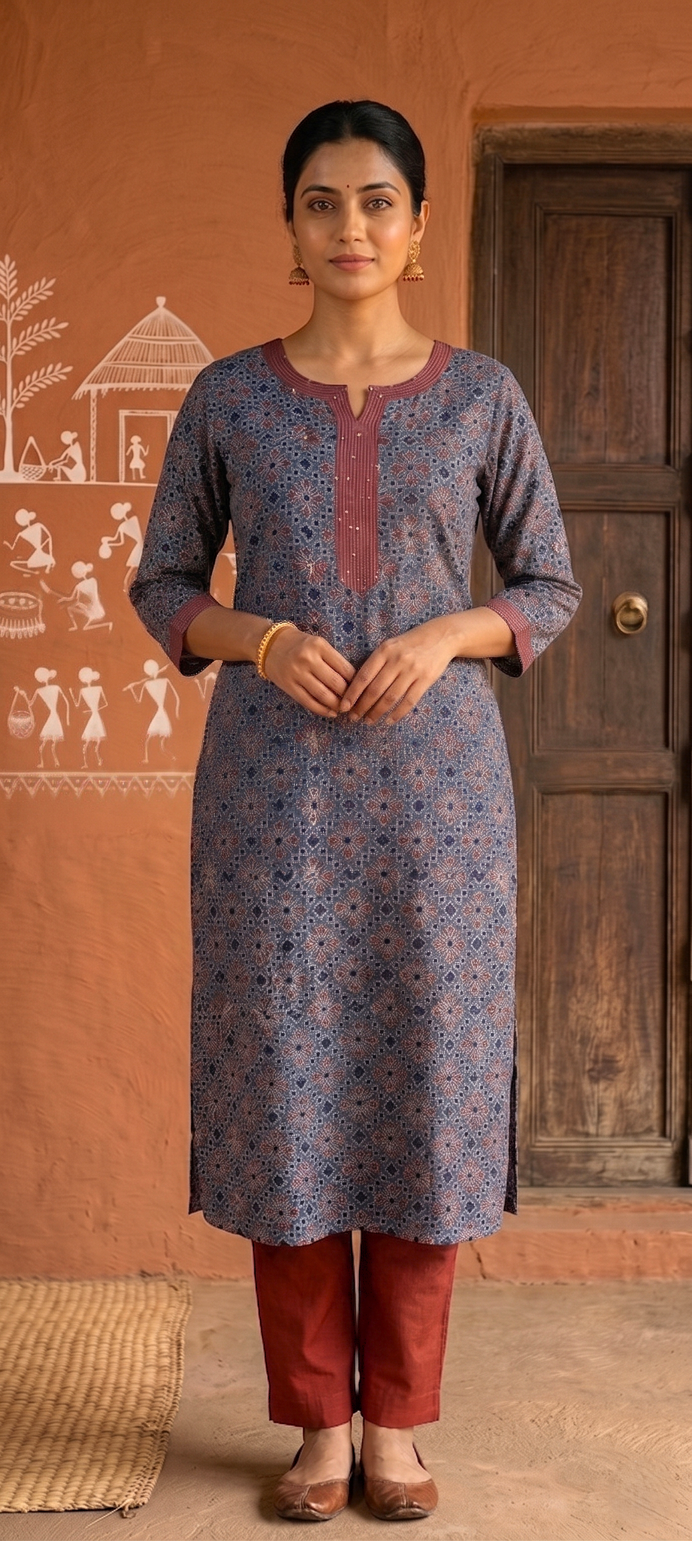 blue-ajrakh-kurta-pant-set-st-aj-0003